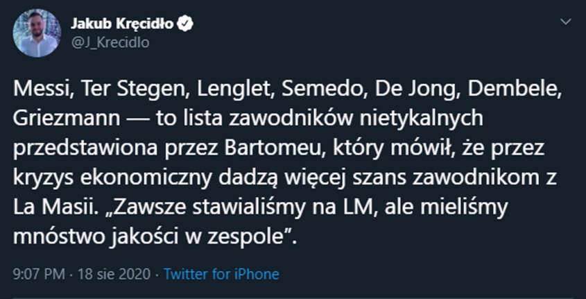 Bartomeu podał listę piłkarzy, którzy NIE SĄ na sprzedaż!